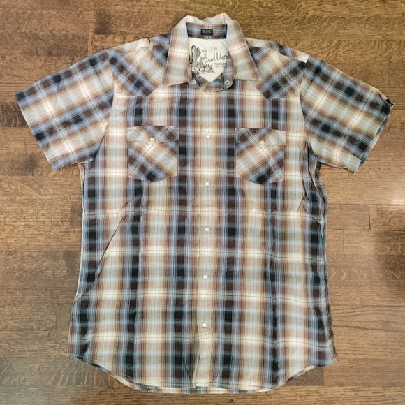 Bullhead short sleeve plaid button down Men XL - Picture 2 of 3